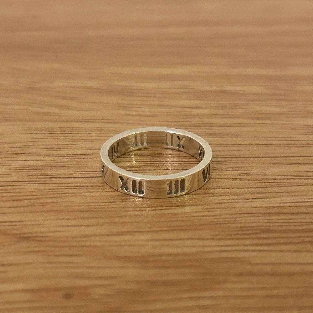 Tiffany & Co. Atlas Roman Numeral Sterling Silver 925 Ring